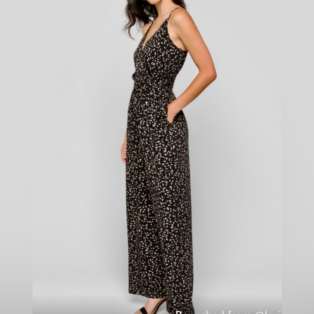 KAILEIGH Flattering Black & White Patterned Jumpsuit W/off-white Fleck Pattern